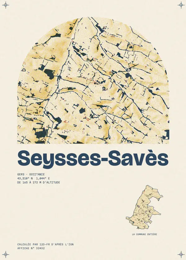 Affiche de Seysses-Savès, calculée par 123-fr d'après l'IGN