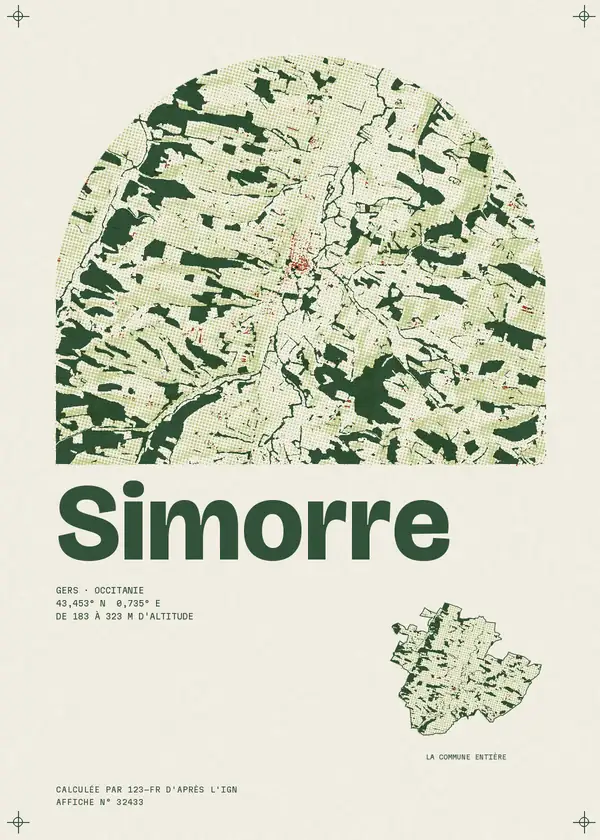 Affiche de Simorre, calculée par 123-fr d'après l'IGN