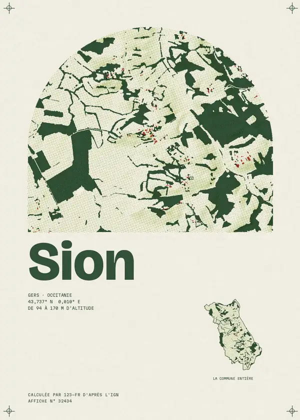 Affiche de Sion, calculée par 123-fr d'après l'IGN
