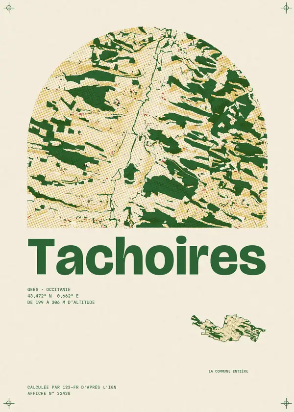 Affiche de Tachoires, calculée par 123-fr d'après l'IGN