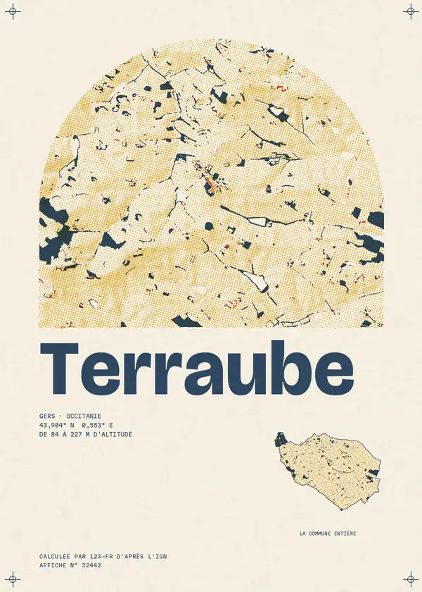 Affiche de Terraube, calculée par 123-fr d'après l'IGN