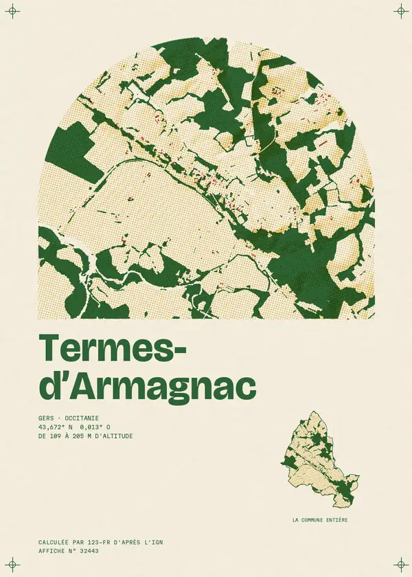 Affiche de Termes-d'Armagnac, calculée par 123-fr d'après l'IGN
