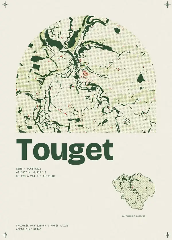 Affiche de Touget, calculée par 123-fr d'après l'IGN