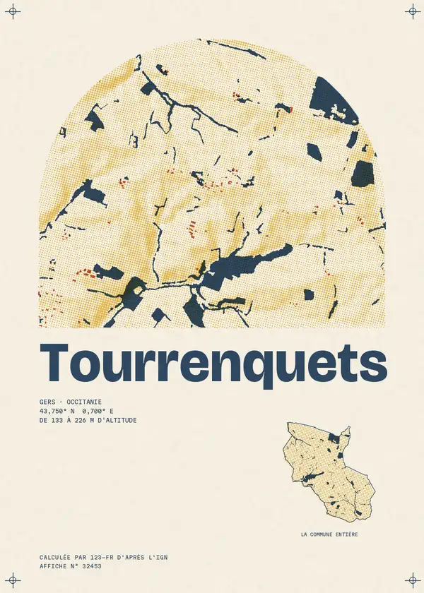 Affiche de Tourrenquets, calculée par 123-fr d'après l'IGN
