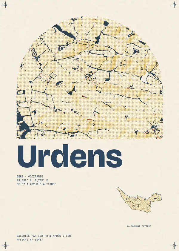 Affiche de Urdens, calculée par 123-fr d'après l'IGN