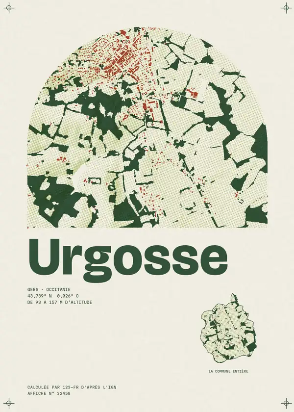 Affiche de Urgosse, calculée par 123-fr d'après l'IGN