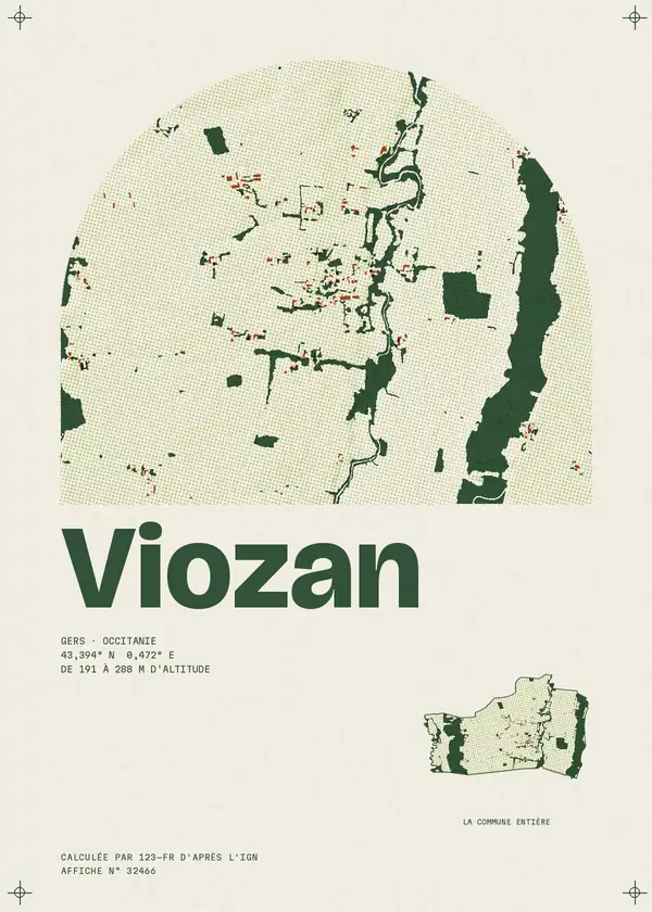 Affiche de Viozan, calculée par 123-fr d'après l'IGN