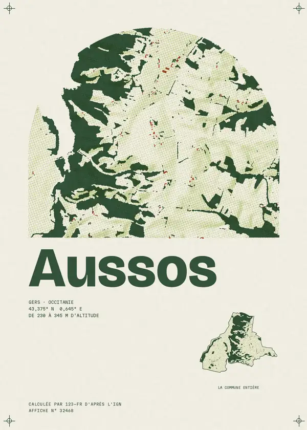 Affiche de Aussos, calculée par 123-fr d'après l'IGN