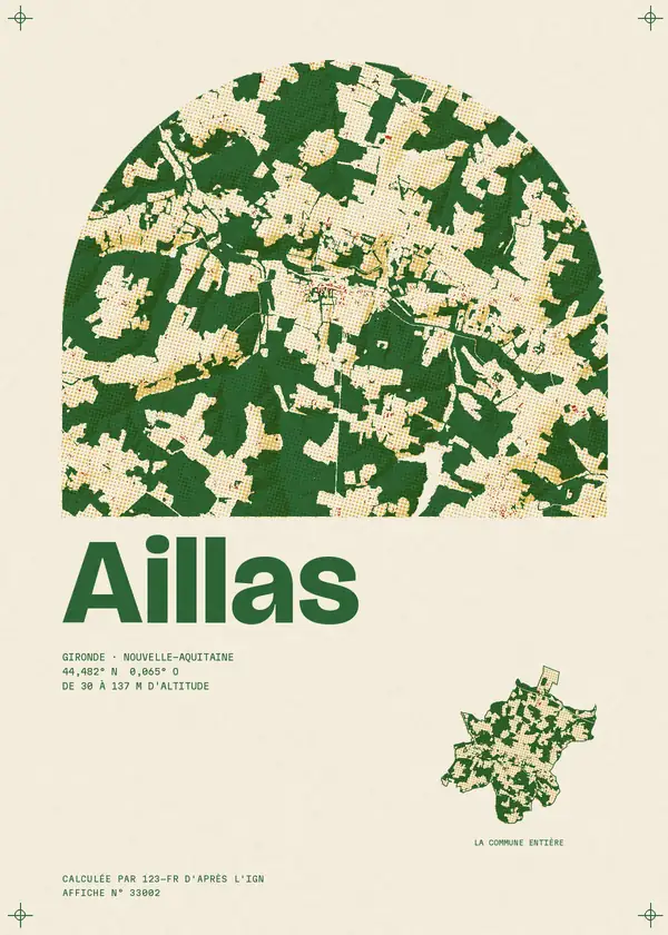 Affiche de Aillas, calculée par 123-fr d'après l'IGN