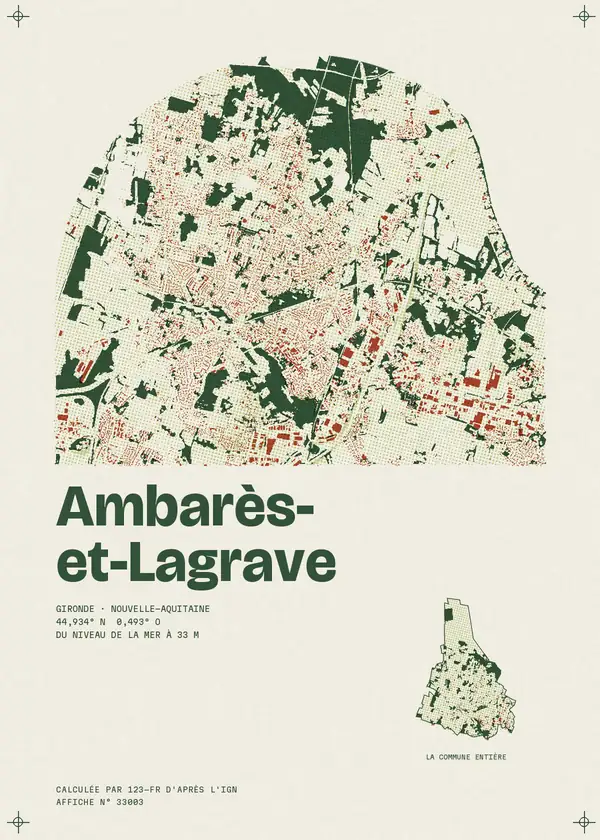 Affiche de Ambarès-et-Lagrave, calculée par 123-fr d'après l'IGN