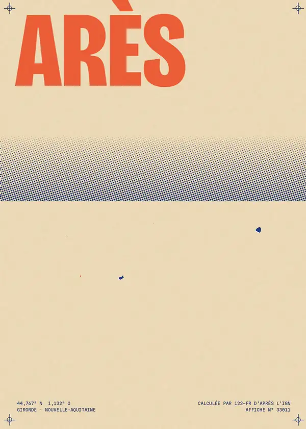 Affiche de Arès, calculée par 123-fr d'après l'IGN