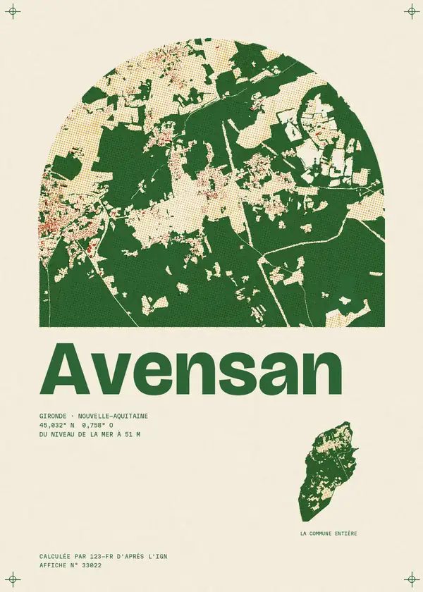 Affiche de Avensan, calculée par 123-fr d'après l'IGN