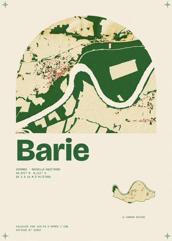 Affiche de Barie, calculée par 123-fr d'après l'IGN
