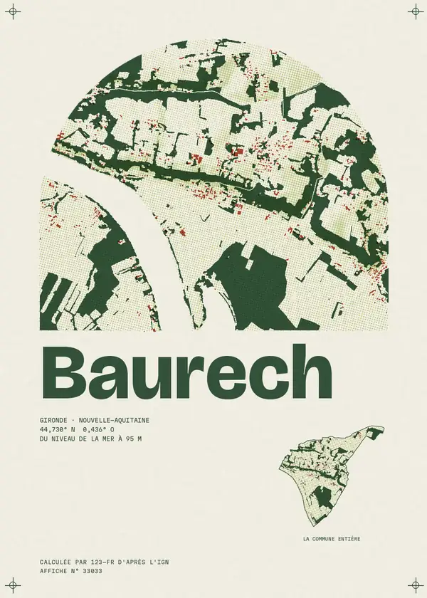 Affiche de Baurech, calculée par 123-fr d'après l'IGN