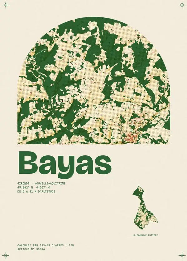 Affiche de Bayas, calculée par 123-fr d'après l'IGN