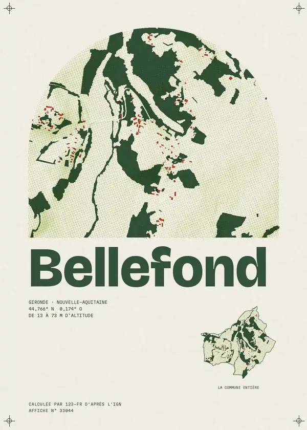 Affiche de Bellefond, calculée par 123-fr d'après l'IGN