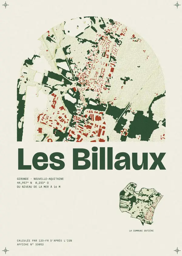 Affiche de Les Billaux, calculée par 123-fr d'après l'IGN