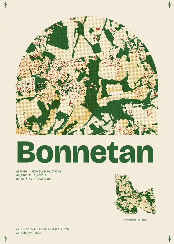 Affiche de Bonnetan, calculée par 123-fr d'après l'IGN