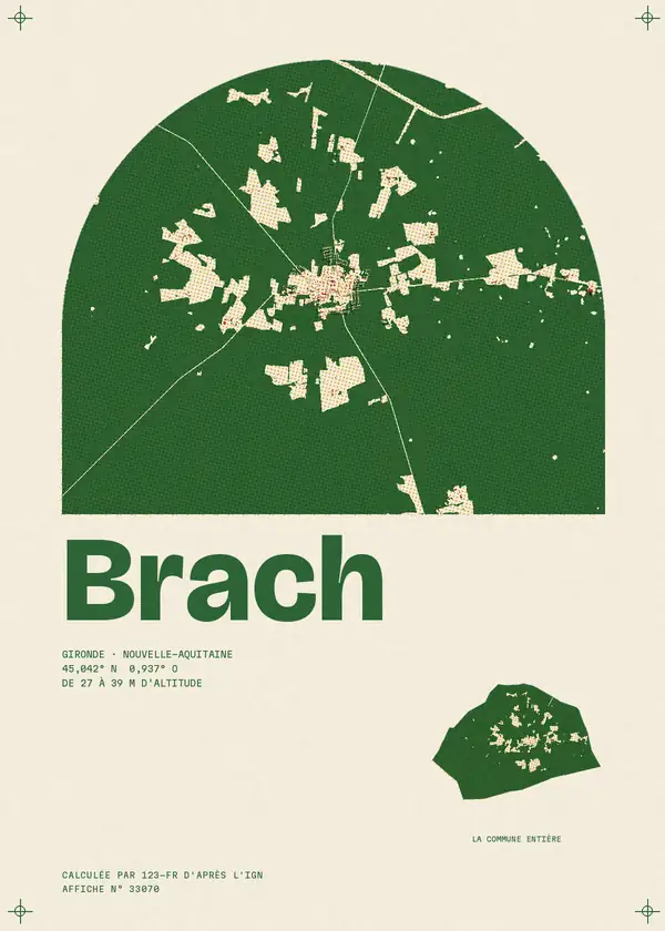 Affiche de Brach, calculée par 123-fr d'après l'IGN