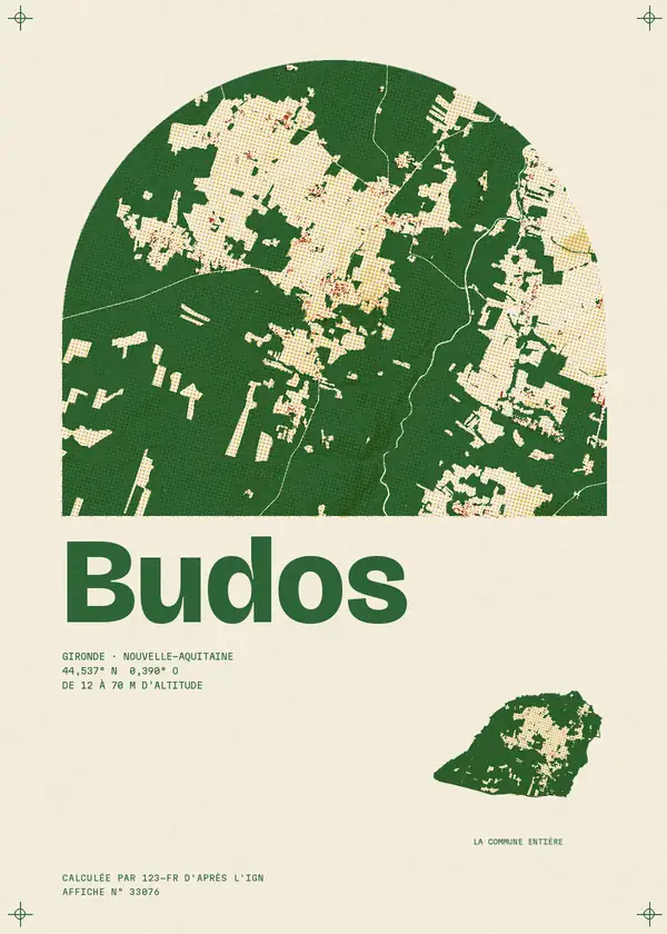 Affiche de Budos, calculée par 123-fr d'après l'IGN