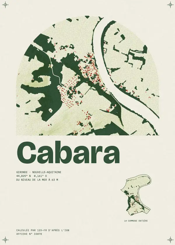 Affiche de Cabara, calculée par 123-fr d'après l'IGN