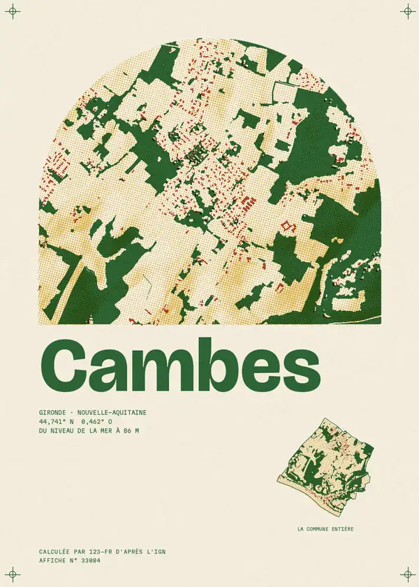 Affiche de Cambes, calculée par 123-fr d'après l'IGN