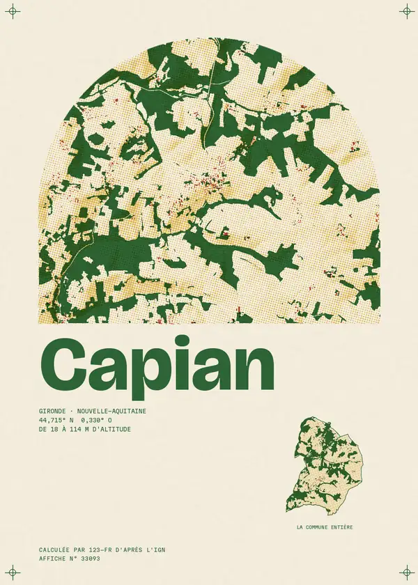 Affiche de Capian, calculée par 123-fr d'après l'IGN
