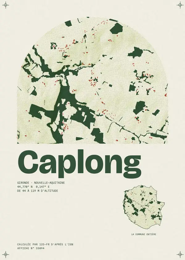 Affiche de Caplong, calculée par 123-fr d'après l'IGN