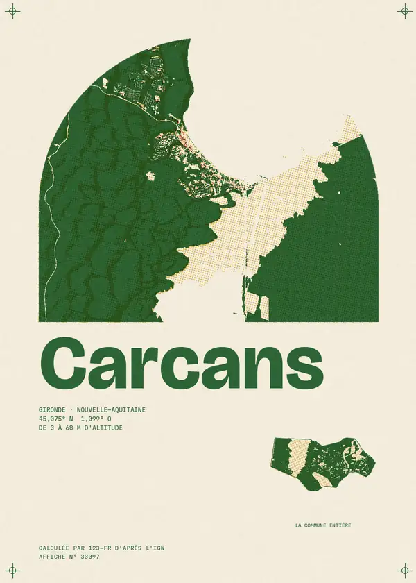 Affiche de Carcans, calculée par 123-fr d'après l'IGN