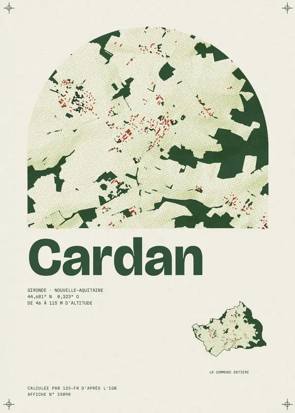 Affiche de Cardan, calculée par 123-fr d'après l'IGN