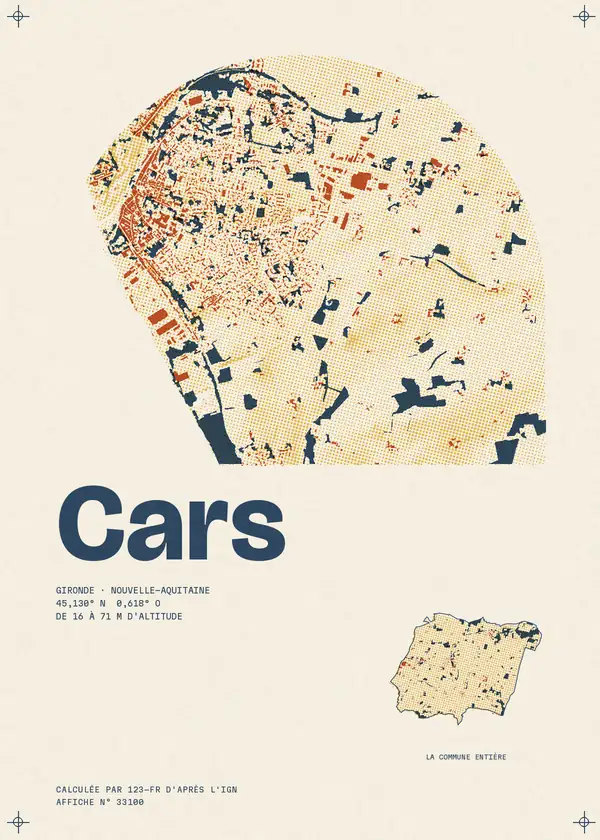 Affiche de Cars, calculée par 123-fr d'après l'IGN