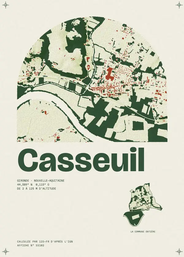 Affiche de Casseuil, calculée par 123-fr d'après l'IGN