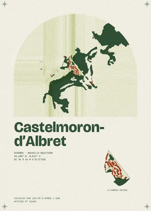 Affiche de Castelmoron-d'Albret, calculée par 123-fr d'après l'IGN