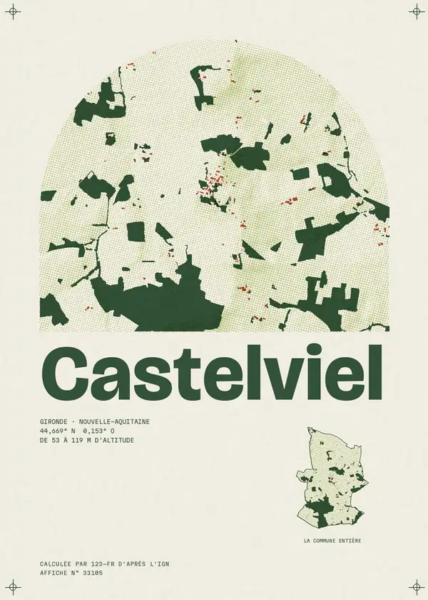 Affiche de Castelviel, calculée par 123-fr d'après l'IGN