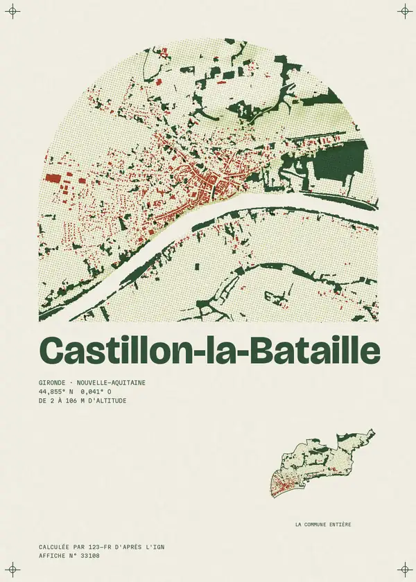 Affiche de Castillon-la-Bataille, calculée par 123-fr d'après l'IGN