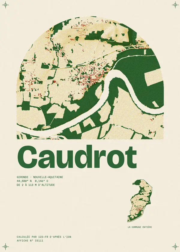 Affiche de Caudrot, calculée par 123-fr d'après l'IGN