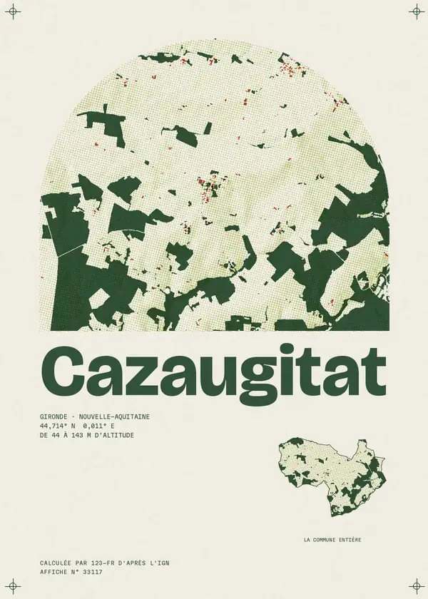 Affiche de Cazaugitat, calculée par 123-fr d'après l'IGN
