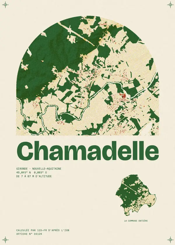 Affiche de Chamadelle, calculée par 123-fr d'après l'IGN