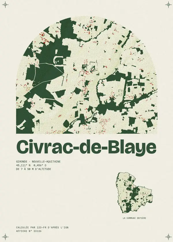 Affiche de Civrac-de-Blaye, calculée par 123-fr d'après l'IGN