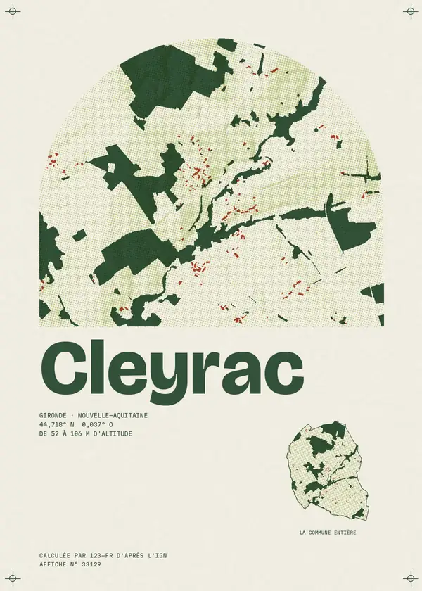 Affiche de Cleyrac, calculée par 123-fr d'après l'IGN