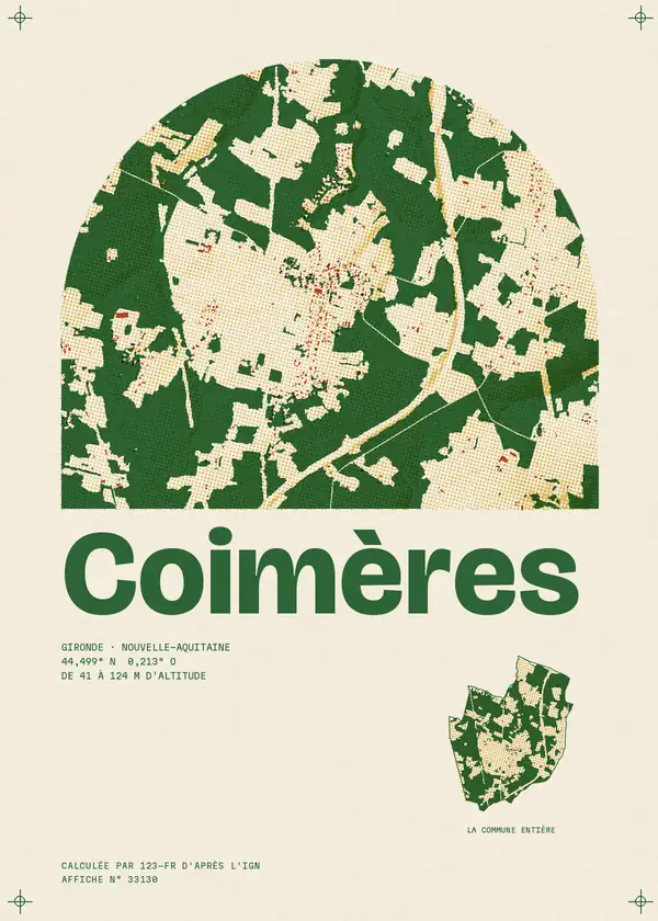 Affiche de Coimères, calculée par 123-fr d'après l'IGN