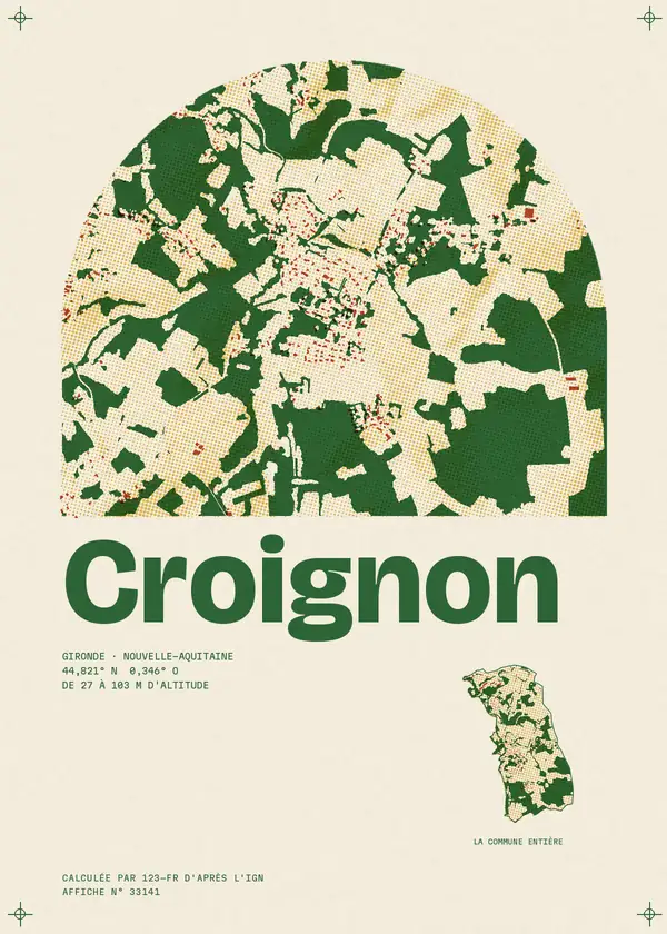 Affiche de Croignon, calculée par 123-fr d'après l'IGN