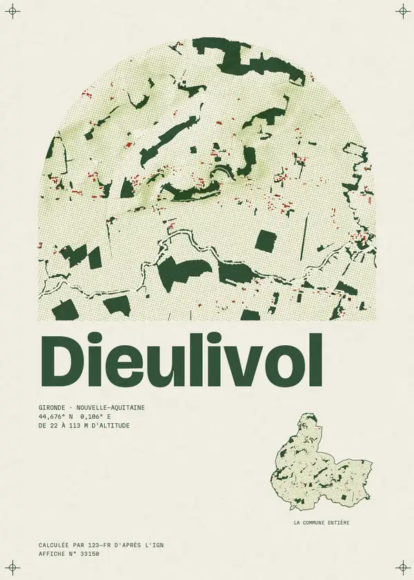 Affiche de Dieulivol, calculée par 123-fr d'après l'IGN