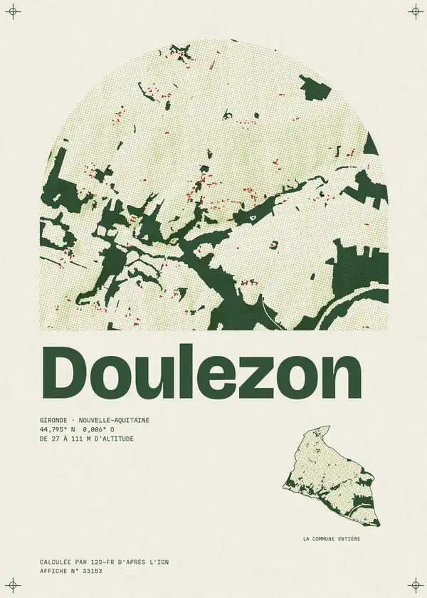 Affiche de Doulezon, calculée par 123-fr d'après l'IGN