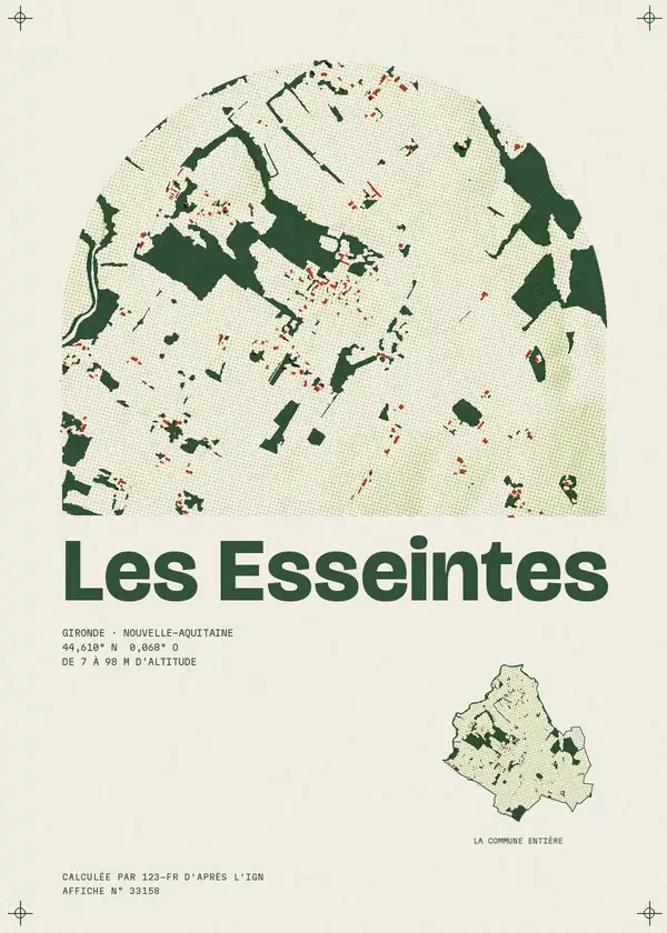 Affiche de Les Esseintes, calculée par 123-fr d'après l'IGN