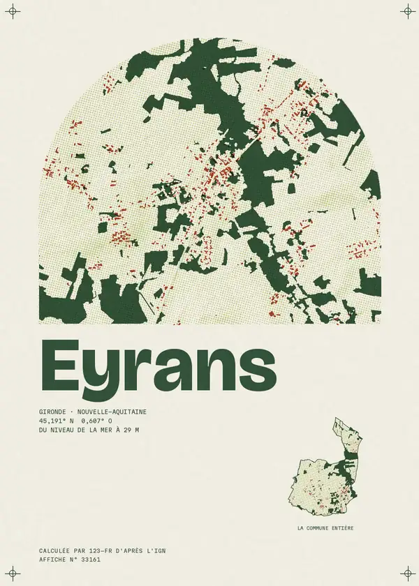Affiche de Eyrans, calculée par 123-fr d'après l'IGN