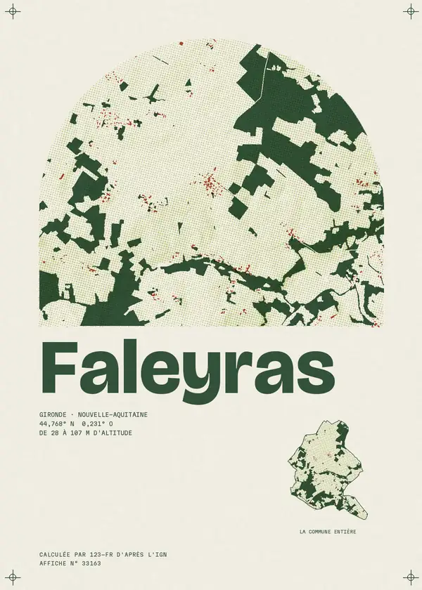 Affiche de Faleyras, calculée par 123-fr d'après l'IGN