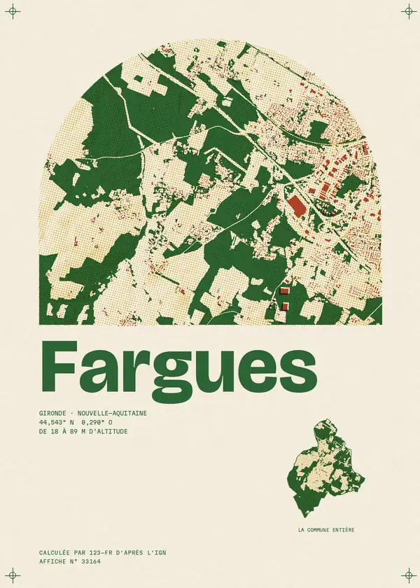 Affiche de Fargues, calculée par 123-fr d'après l'IGN