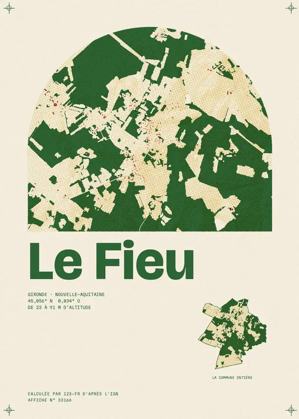 Affiche de Le Fieu, calculée par 123-fr d'après l'IGN