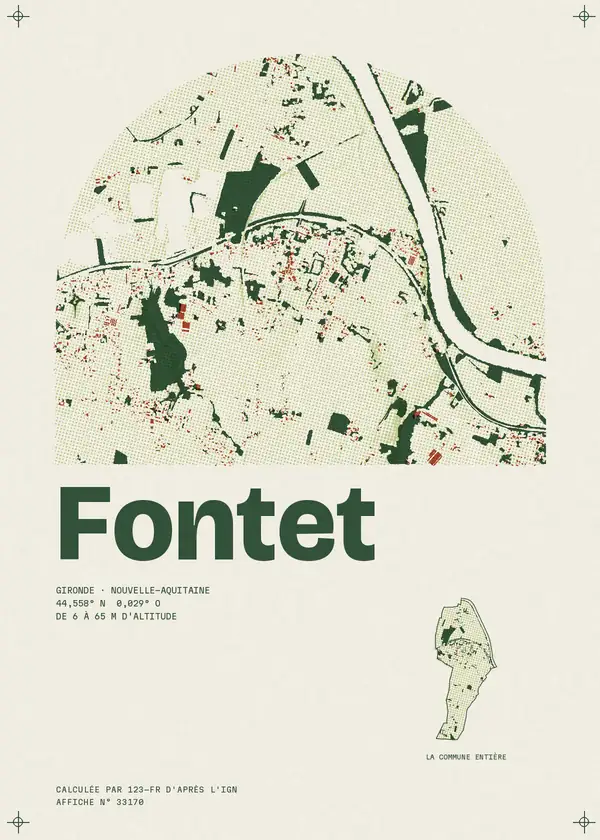 Affiche de Fontet, calculée par 123-fr d'après l'IGN